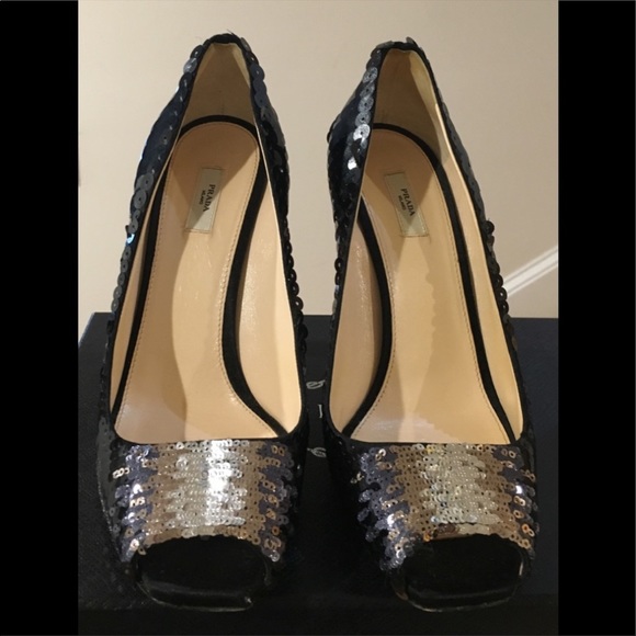 EXCELLENT PRADA sequin pumps heels EU 39 - Picture 5 of 8